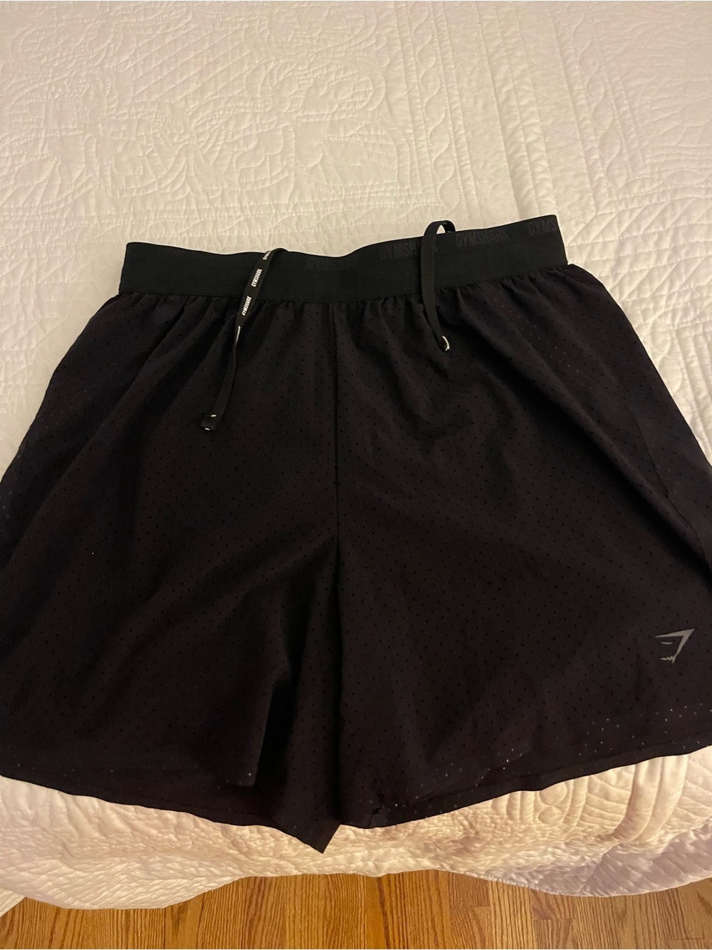 Gymshark Black Athletic Mesh Shorts with Drawstring